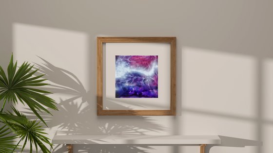 Purple galaxy and Milky Way - original skyscape painting