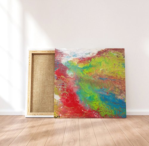 Fluid Acrylic Housewarming Gift, Original Abstract Acrylic, Small Wall Art, Fluid Painting Abstract, Fluid Original Art, Fluid Art Painting by Tamy Moldavsky Azarov