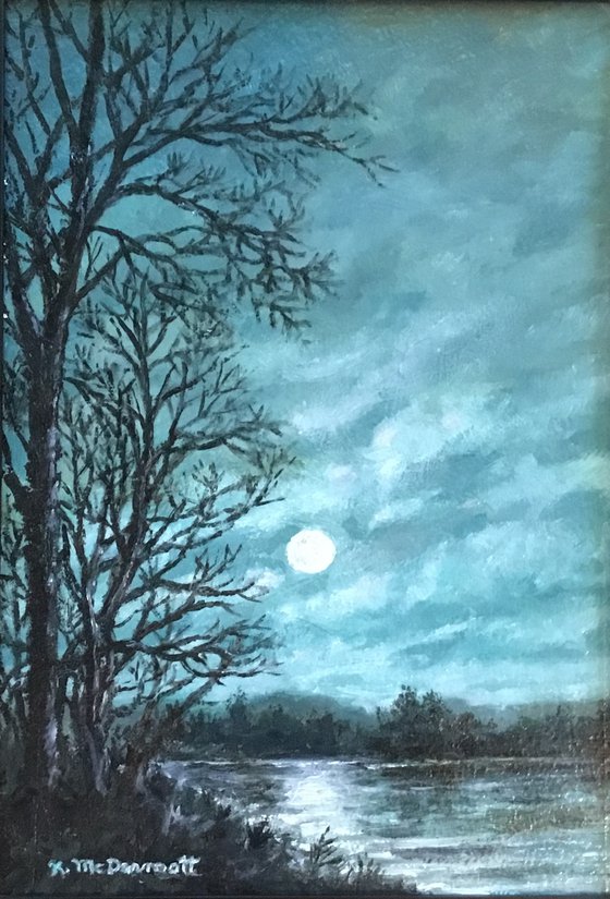 Lunar Dream by K. McDermott - oil 13X9 inches (SOLD)