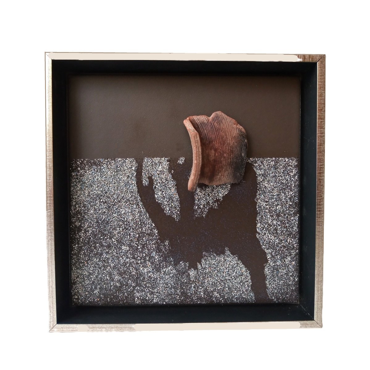 Abstract Relief By Rossitza Trendafilova, 9 X 9", "The Past Inside Of Us", Original Artwork