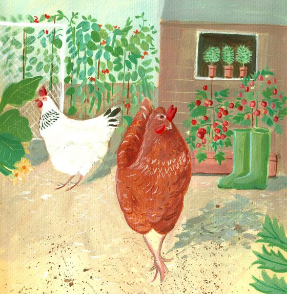 Vegetable Plot with Chickens