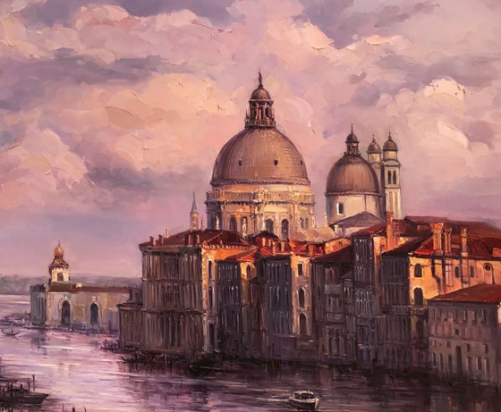 "Venice" large original oil painting 110x80