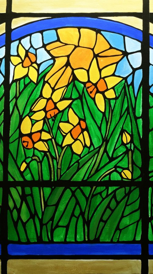 Daffodils in the garden by Rachel Olynuk