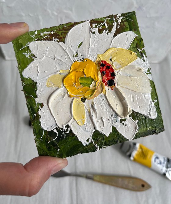 Daisy Ladybug Painting