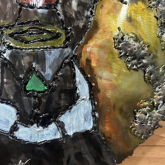 Wall sculpture tribute to Bernard Buffet