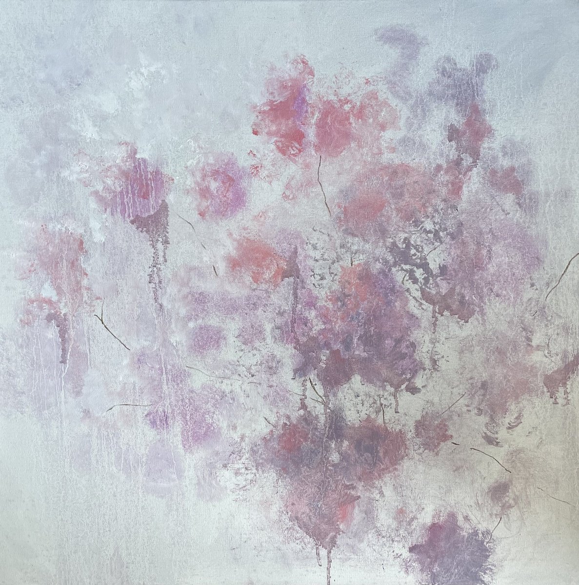 Smoke Tree At Dusk By Flora Butler, 24 X 24, Artwork For Sale On Artfinder