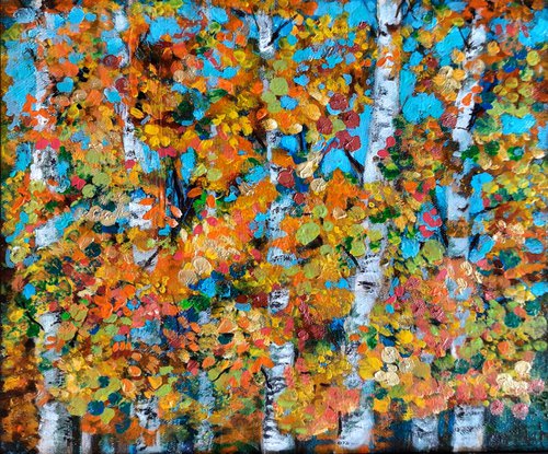 The Golden Autumn Trees by Asha Shenoy
