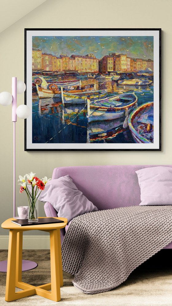 ""Boats at the pier""