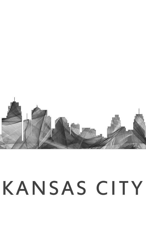 Kansas City Missouri Skyline WB BW by Marlene Watson