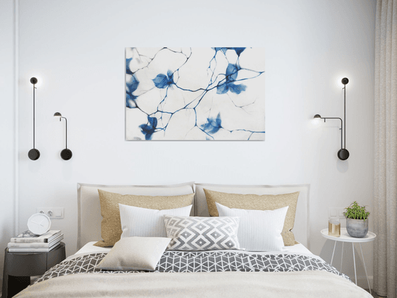 Fragile Blue Magnolia Cyanotype Style