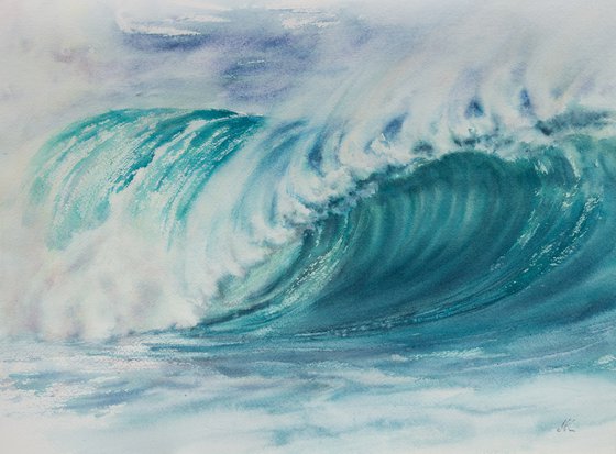 Turquoise sea wave