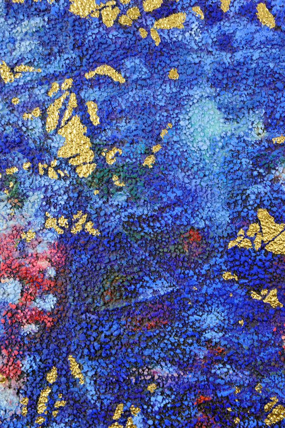 Cobalt & Gold cherry blossom