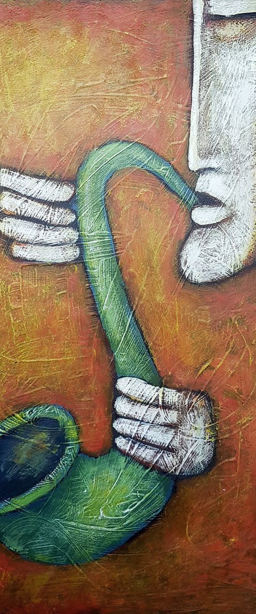 Sax Musiek V   (30cm x 42cm x 0.1cm) by Zhana Viel