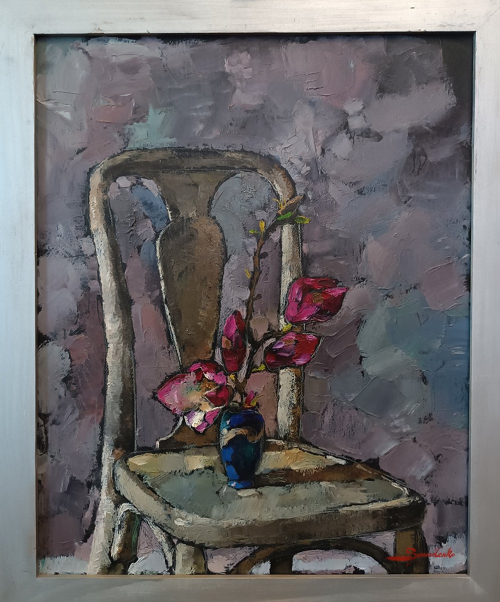 Impressionistic Still Life Oil Painting By Mykola Samoilenko, 15 X 19", For You, Original Artwork