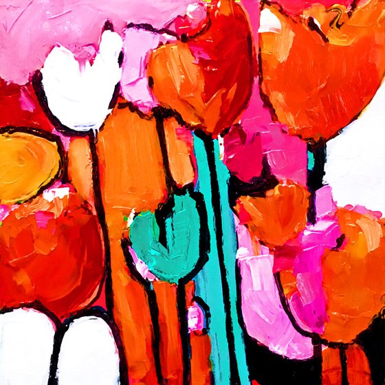Tulips - an abstract in pinks
