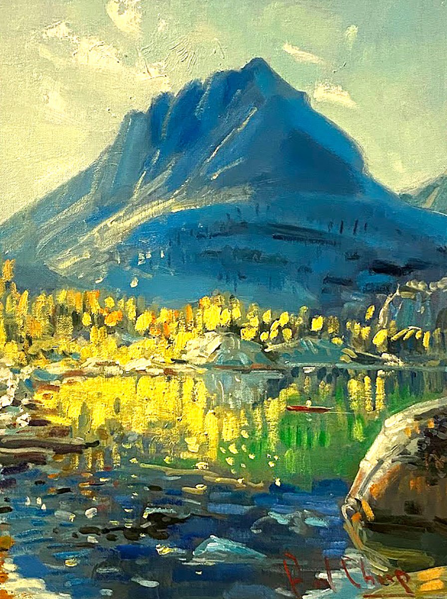 Impressionistic Landscape Oil Painting By Paul Cheng, 12 X 16", Canyon And Lake #4, Original Artwork
