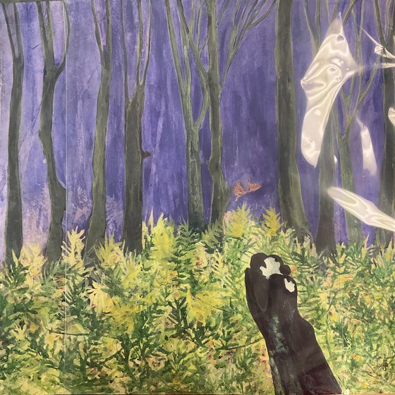 A kiss in butterfly wood