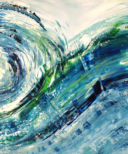 Turquoise Blue Wave XXL 1 by Peter Nottrott