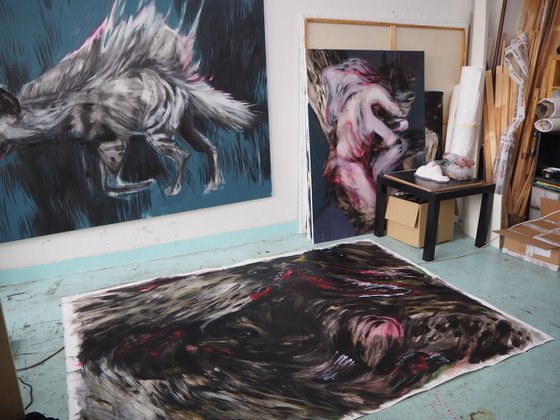 Burning hyena