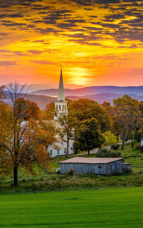 First Light over Peacham by Francois de Melogue