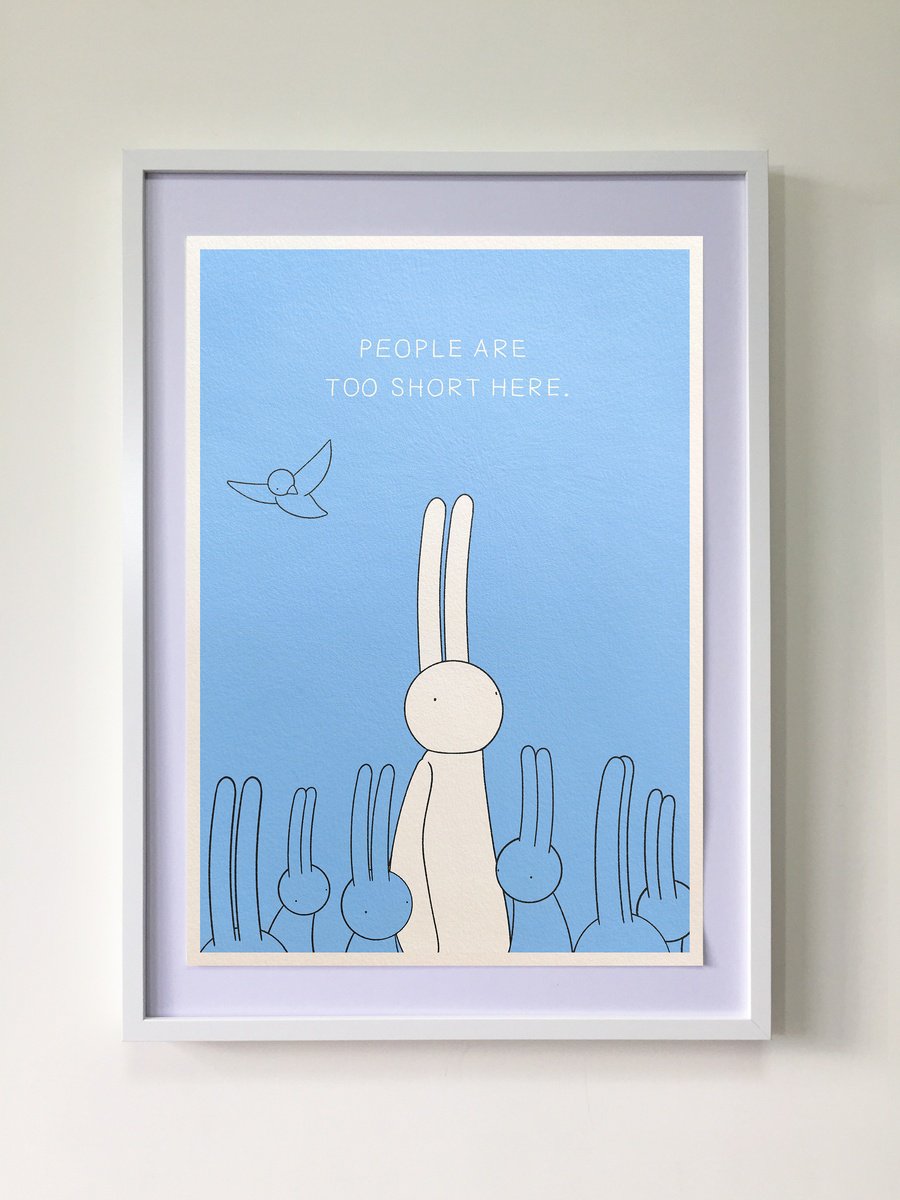 Animal Giclee Print By Mr Clement, 17 X 23", People Are Too Short Here, Original Artwork