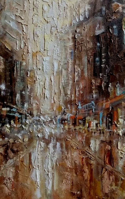 New York  city 24x16 in by Vishalandra Dakur