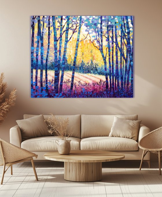 Sunbeams in the forest