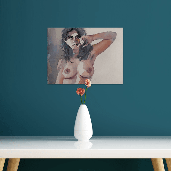 Girl with raised hand
