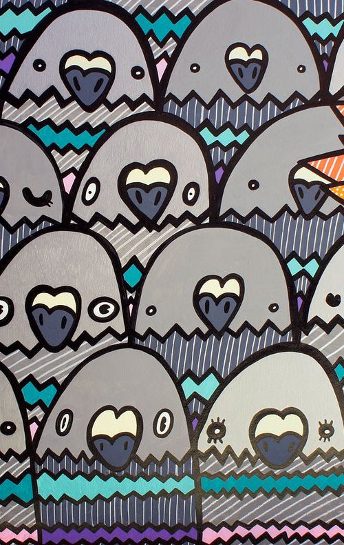 The Peacock Among The Pigeons by Kev Munday