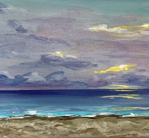 Purple Sunrise over the Sea by Marja Brown