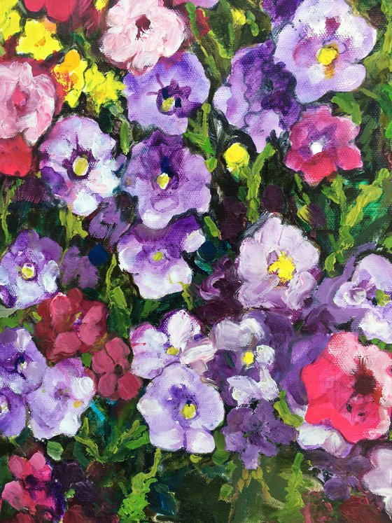 Summer flowers and butterfly