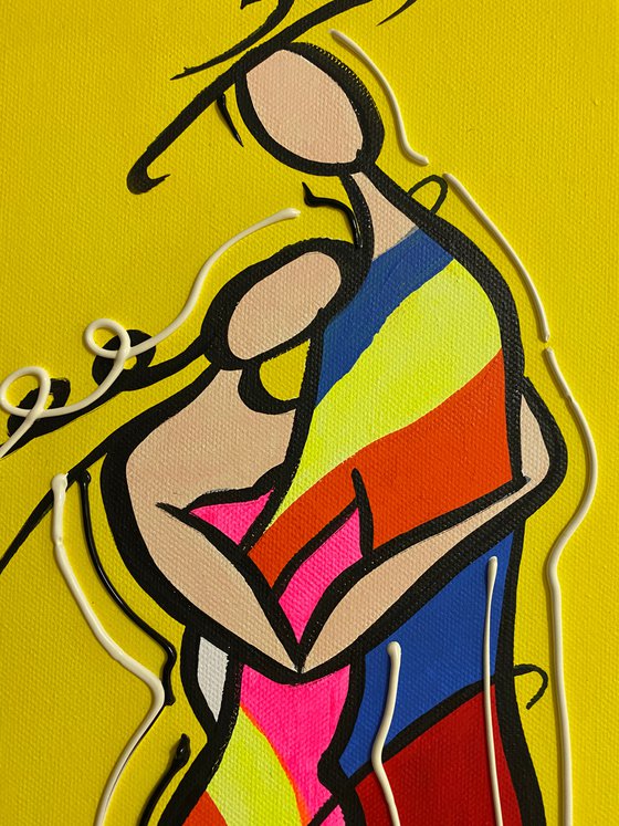 Couple Man and Woman Acryl Eka Peradze Art.