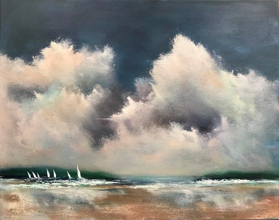 Race Ya IX  Seascape On Canvas