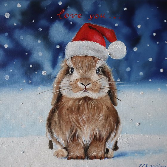 Rabbit Painting Winter Scene