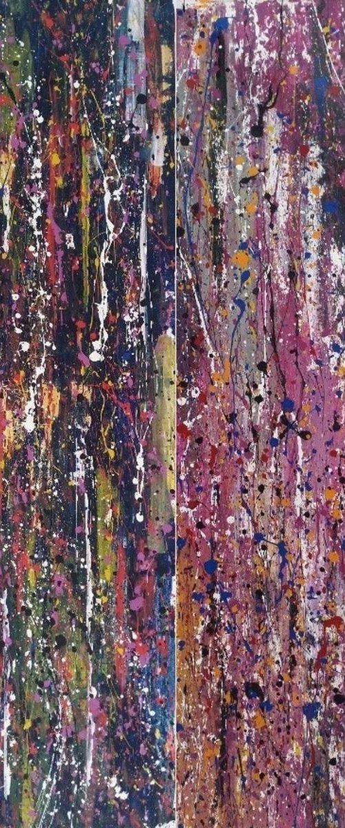 Gravitation № 2 by M.Y.  Diptych by Max Yaskin