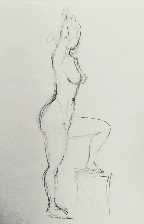 Nude. Original pencil drawing.