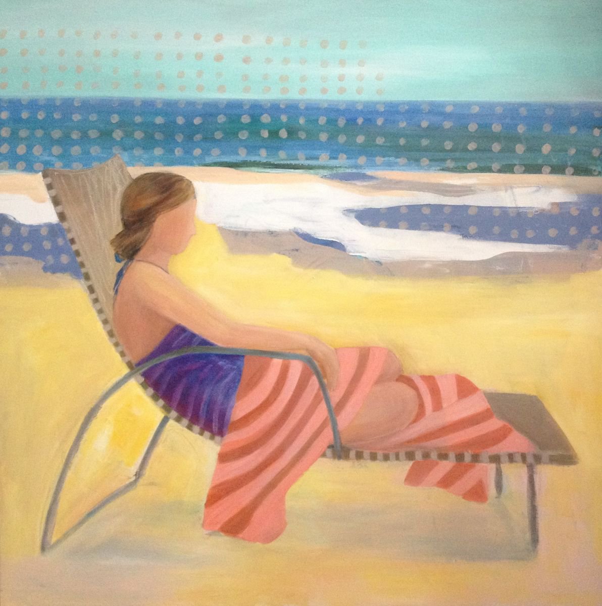 On The Beach By Nadya Peovska, 35 X 35, Artwork For Sale On Artfinder