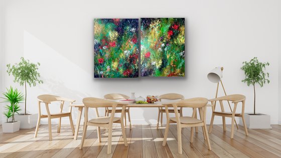 Greens Are So True - Diptych