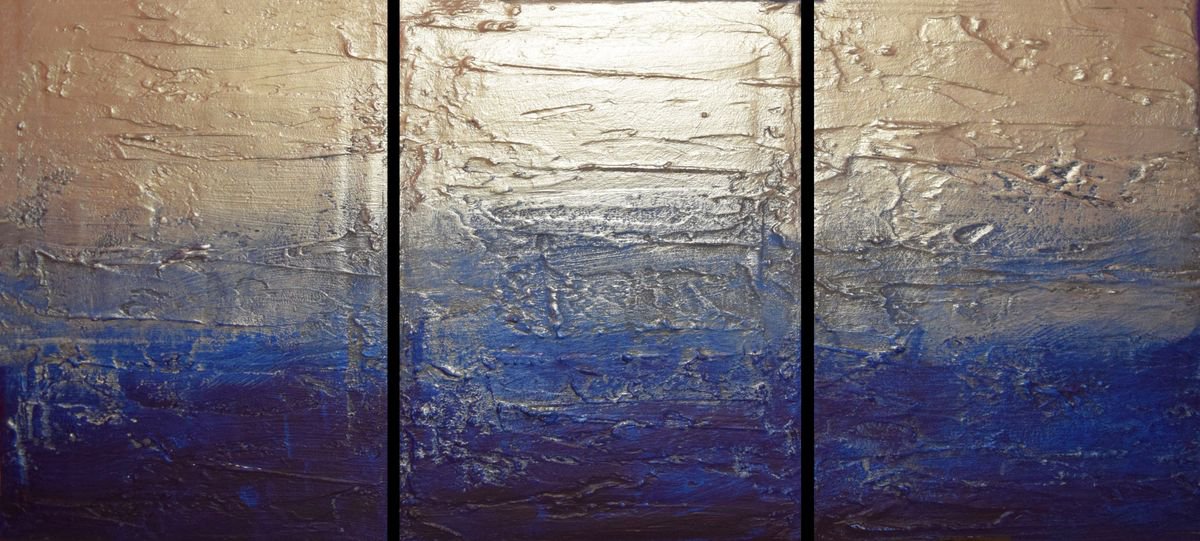 Geometric Abstract Acrylic Painting By Stuart Wright, 48 X 20", Caustic Silver, Original Artwork