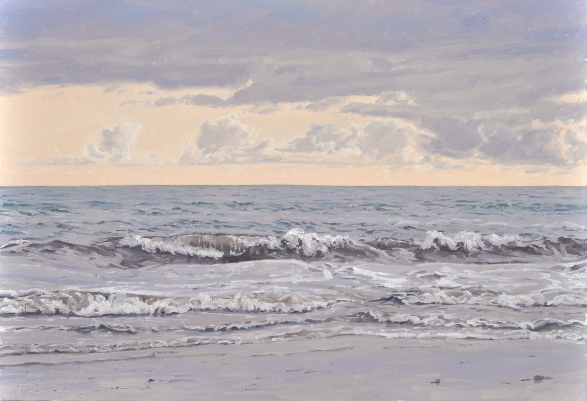 Sunset on the beach by ANNE BAUDEQUIN