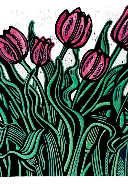 Magenta Tulips by Laurel Macdonald