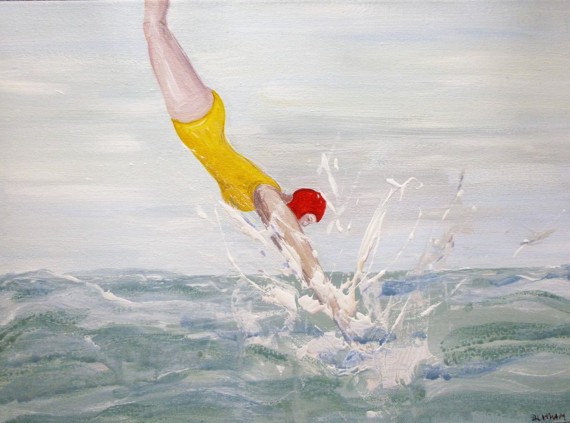 A Dive Vi Acrylic Painting By Dawn Latham Artfinder