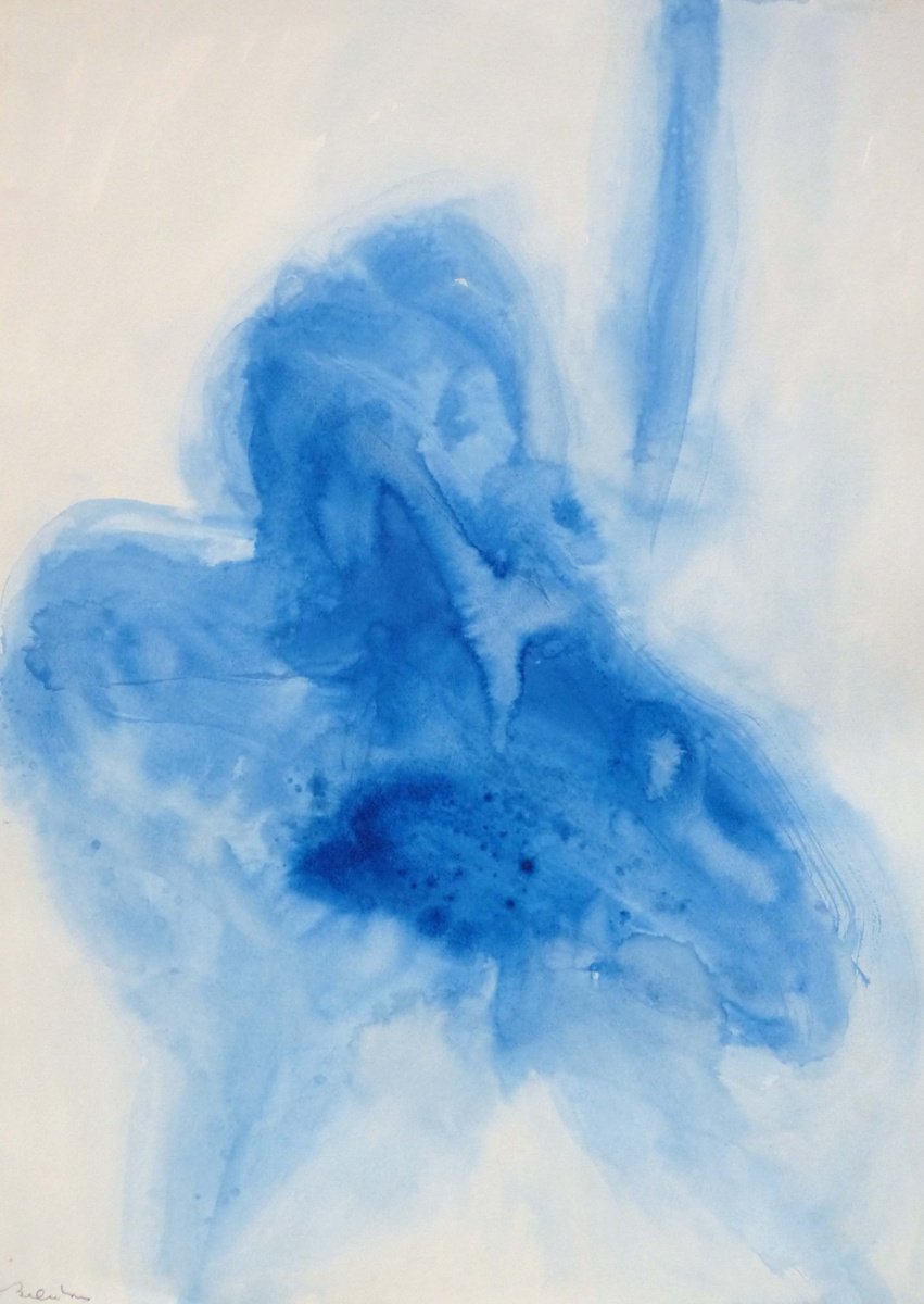 Abstract Ink Drawing By Frederic Belaubre, 17 X 23, Abstract Dn7, Original Artwork