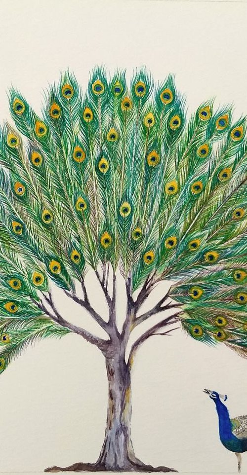 Peacock Feather Tree by Shweta  Mahajan