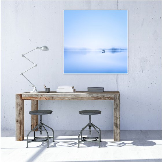 Solitude in Blue  - Extra large minimalist Sky Blue Canvas