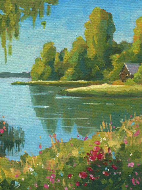 Blooming Lakeside by Oleksii Iakurin