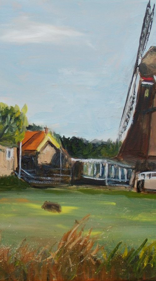 Landscape with a windmill by Elena Sokolova