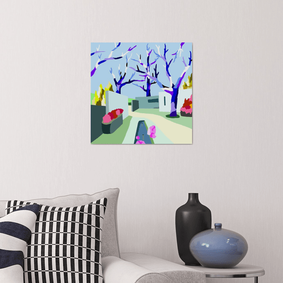 The house of the trees (La casa de los árboles) (pop art, landscape)