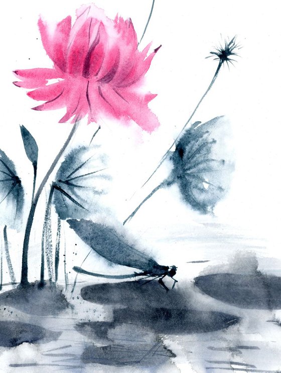 dragonfly and lotus (1 of 2)