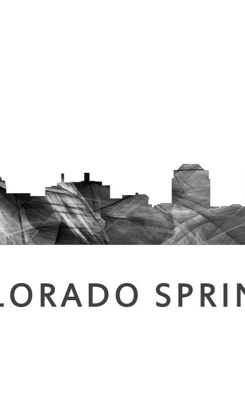 Colorado Springs Colorado Skyline WB BW by Marlene Watson